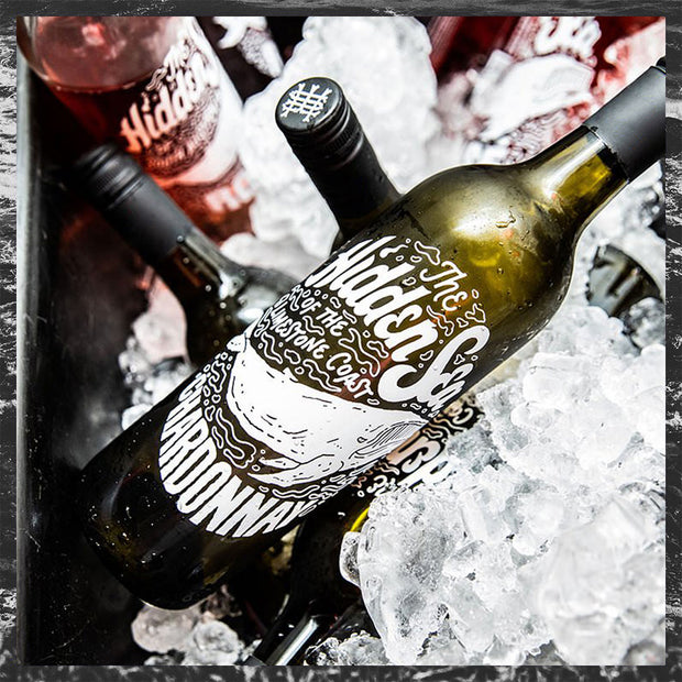 Chardonnay wine on ice
